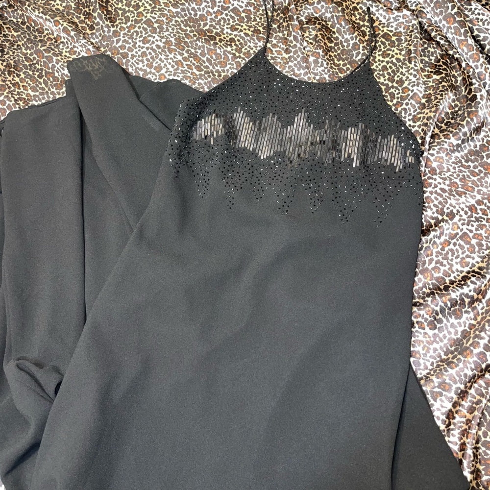 Y2k Cachet Sequin Black Halter Maxi Dress